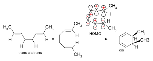 Disrotatory ring closing reaction