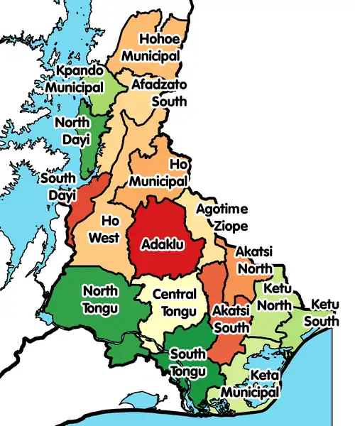 Location of Volta Region District