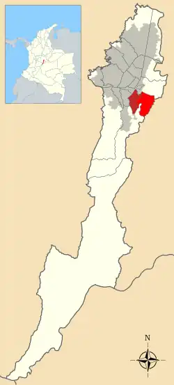 Location of the locality in the Capital District of Bogotá