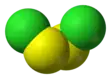 Spacefill model of disulfur dichloride