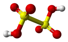 Ball-and-stick model of dithionic acid