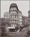 View from Dock Square toward the future site of Adams Square (center) and Brattle Street (right), 1860