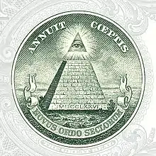 Recto of 1 US dollar with microprinting and guilloché in the pyramid