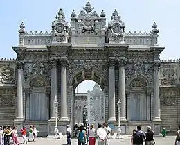 Image 59One of the main entrance gates of the Dolmabahçe Palace. (from Culture of Turkey)