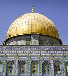 Tile decoration on the Dome of the Rock, added during Sultan Suleiman's reign