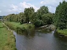 The Danube's source confluence in Donaueschingen: the Donauzusammenfluss, the confluence of Breg and Brigach.