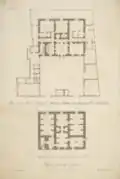 Plans of basement and ground floor as initially built for Sir Matthew Featherstonehaugh, Bart.