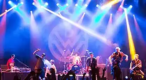 Down with Webster on stage with Emmanuel Lewis (Webster) at the Festival of Friends in 2014