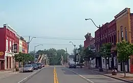 View north along Main Street towards canal