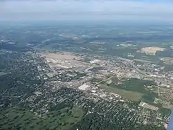 An aerial view of Moraine