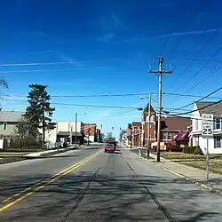 Downtown Ossian looking north from Indiana state highway 1.