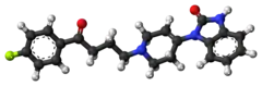 Ball-and-stick model of droperidol