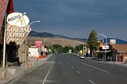 Along the main street in Dubois