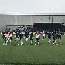 Dundalk F.C. squad warming up, 2019