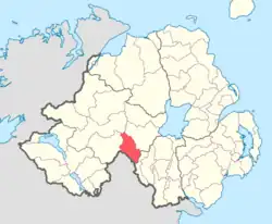 Location of Dungannon Lower, County Tyrone, Northern Ireland.