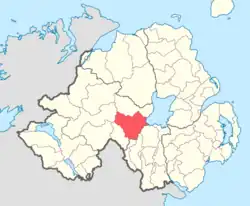 Location of Dungannon Middle, County Tyrone, Northern Ireland.