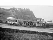 The defunct Giant's Causeway Tramway near Dunluce Castle c. 1890.