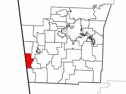 Location of Dutch Mills Township in Washington County