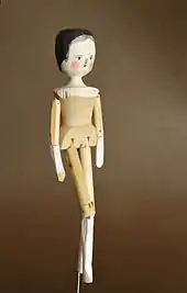 Peg wooden doll from Val Gardena, late 19th century