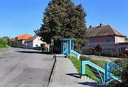 Main road in the centre of Dvakačovice