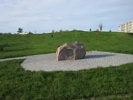 Bike lane with a monument