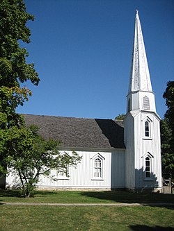 Pioneer Gothic Church, Dwight, Illinois, originally a Presbyterian church