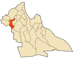 Map of Laghouat Province highlighting Brida District