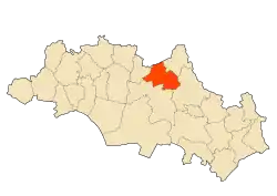 Map of Laghouat Province highlighting Aïn Babouche Municipality