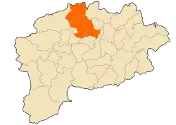 Map of Guelma Province highlighting the district