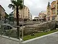 Dzhumaya square – view from the north towards the city wall and the main pedestrian street