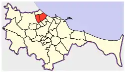 Location of Przymorze within Gdańsk