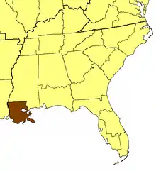 Location of the Diocese of Louisiana