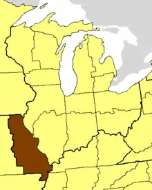 Location of the Diocese of Missouri