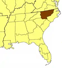 Location of the Diocese of North Carolina