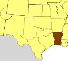 Location of the Diocese of Western Louisiana