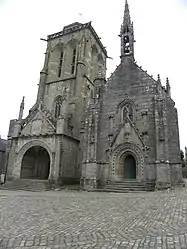 View of the parish church and the Chapelle de Pénity attached to it