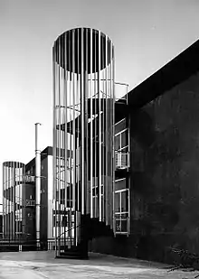 Tedeschi's spiral staircase, detail from the Italfarmaco headquarters, Milan.