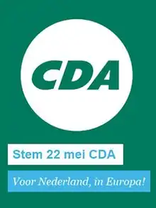 CDA campaign poster "Vote CDA on 22 may. For the Netherlands, in Europe!"