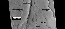 Possible inverted stream channels in Phlegra Dorsa region, as seen by HiRISE under HiWish program.  The ridges were probably once stream valleys that have become full of sediment and cemented.  So, they became hardened against erosion which removed surrounding material.