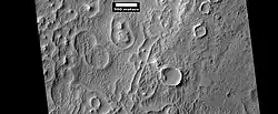 Circular structures on floor of Schiaparelli Crater, as seen by HiRISE under HiWish program