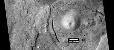 Possible mud volcano, as seen by HiRISE under HiWish program