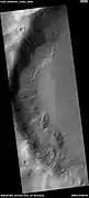 Wide view of gullies in a crater, as seen by HiRISE under HiWish program