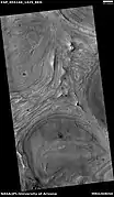 Wide view of twisted bands on the floor of Hellas Planitia, as seen by HiRISE under HiWish program