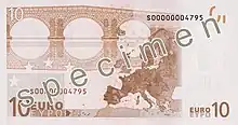 Former 5 euro note (Reverse)