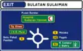 4-way roundabout directional sign with exit number