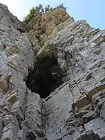 Eagle Cave, which is 41 feet long, 6 to 10 feet high, and contains seagull bones.