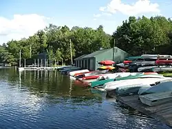 The lake and marina at Eagles Mere