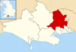 East Dorset shown within Dorset