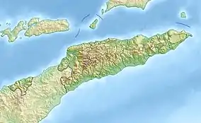 Map showing the location of Jesus Backside BeachPraia dos Portugueses (Portuguese)Dolok Oan (Tetum)