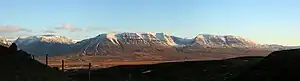 Panoramic view east across Skagafjörður valley, from Vatnsskarð pass